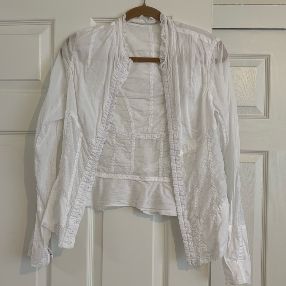 All Saints white cotton blouse